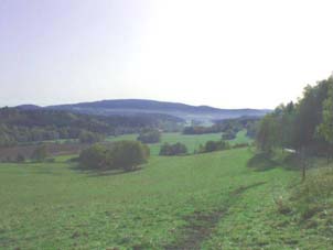 údolí Kalného potoka pod Lukovištěm - pohled z Boříkovské Hůrky směrem na Vidhošť
